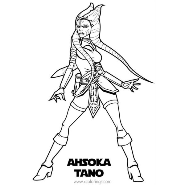Star Wars Character Ahsoka Tano Coloring Pages - XColorings.com