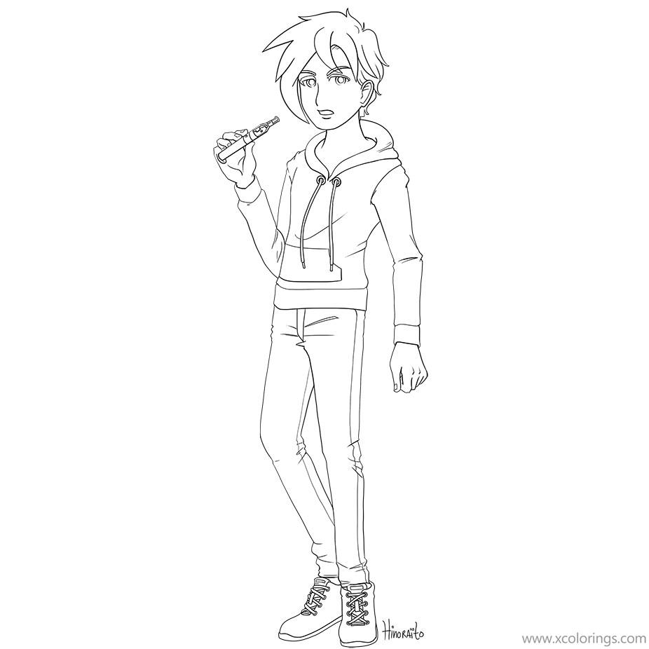 Free Stardew Valley Coloring Pages Sebastian by hinoraito printable
