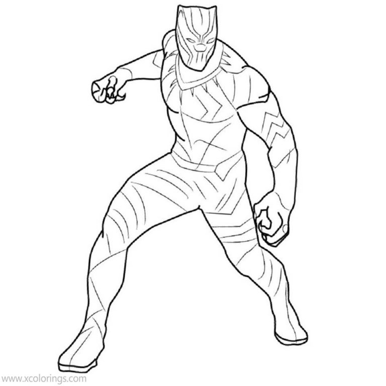 Superhero Black Panther Mask Coloring Pages - XColorings.com