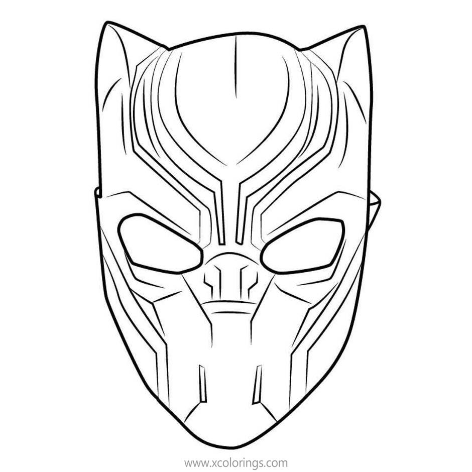 Free Superhero Black Panther Mask Coloring Pages printable