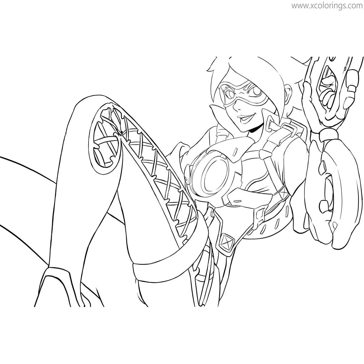 Free Tracer from Overwatch Coloring Pages printable