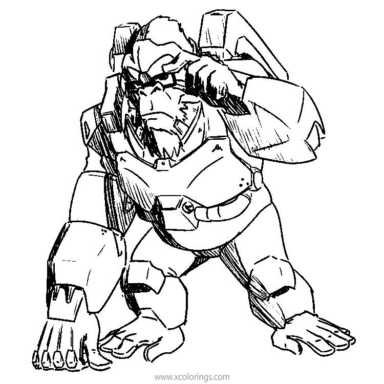 Free Winston from Overwatch Coloring Pages printable