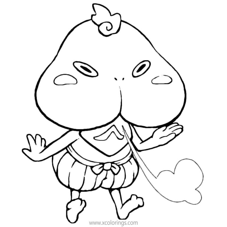 Yo-Kai Watch Coloring Pages Komasan is Dancing - XColorings.com