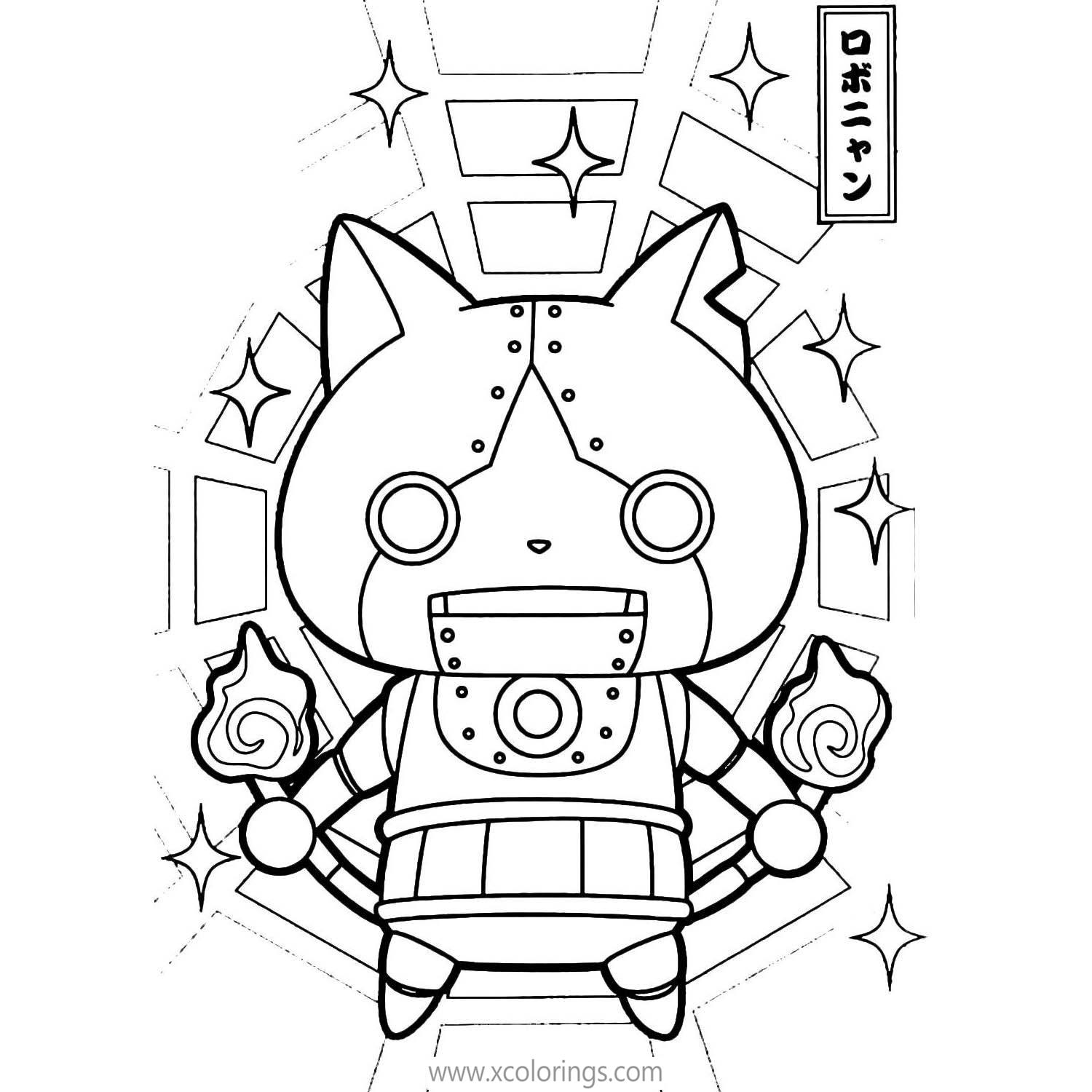 Free Yo-Kai Watch Coloring Pages Main Character Jibanyan printable