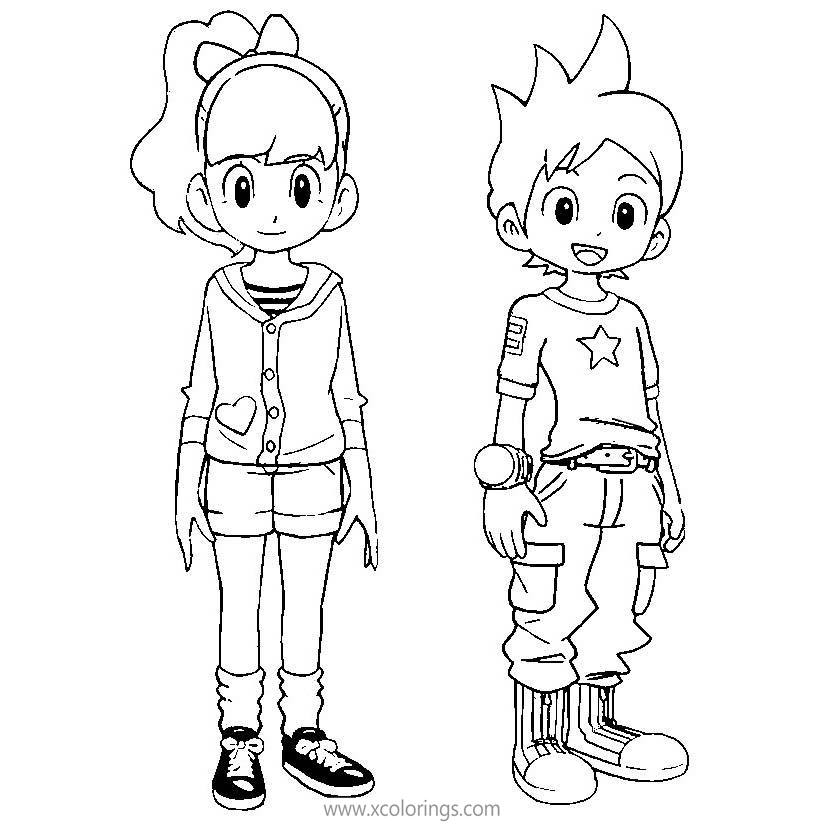 Free Yo-Kai Watch Coloring Pages Nathan and Katie printable