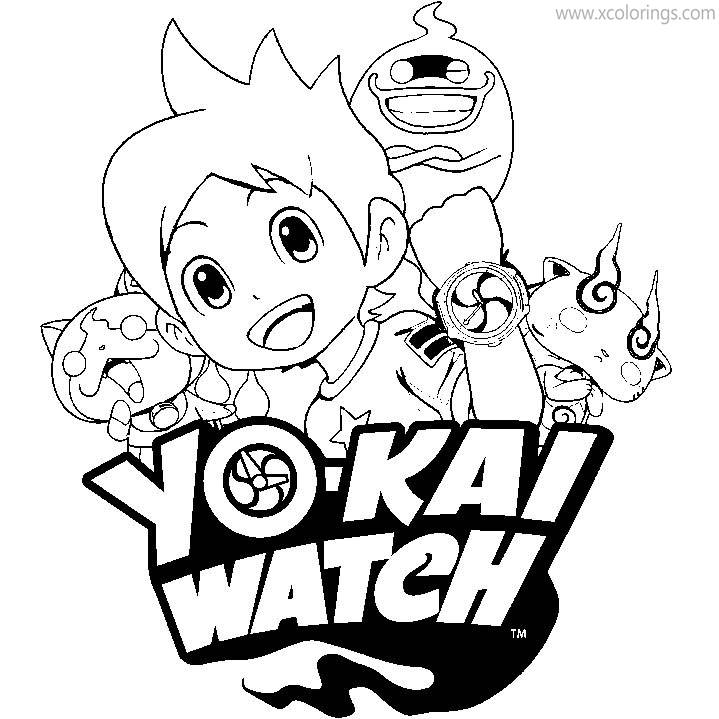 Free Yo-Kai Watch Coloring Pages with Logo printable