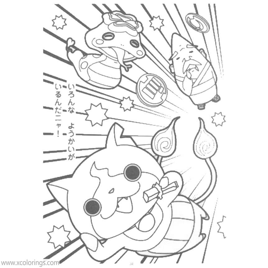 Free Yo-Kai Watch Coloring Sheets Noko Hungramps and Jibanyan printable