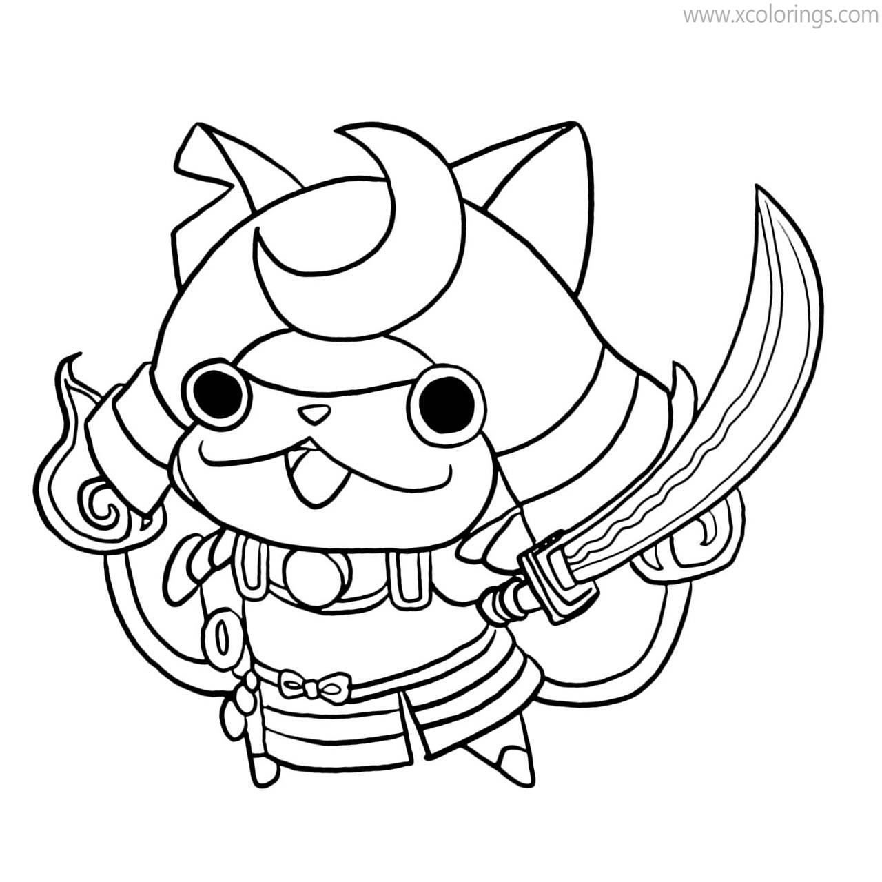 Free Yo-Kai Watch Jibanyan in the Armor Coloring Pages printable