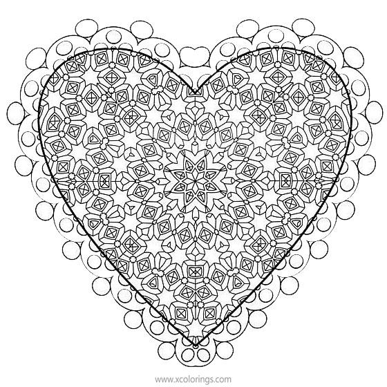 Free Adult Valentines Heart Coloring Pages printable