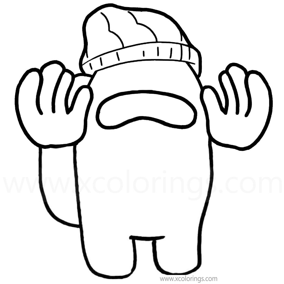 Free Among Us Character Coloring Pages Winter Hat printable