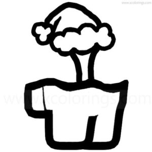 Download Among Us Coloring Pages Flamingo Hat - XColorings.com
