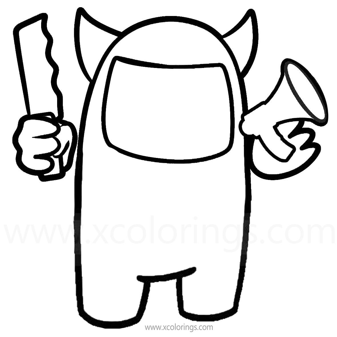 Among Us Character Coloring Pages Devil | Coloring Page Blog