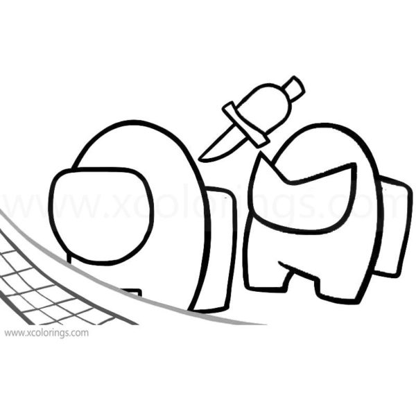 Among us coloring pages dead - Among Us Coloring Pages Imposter Is Killing 600x600 