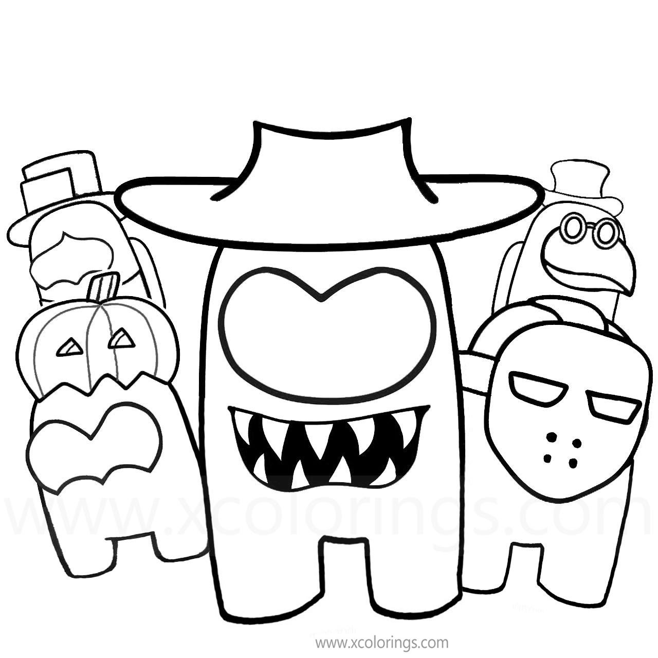 Among Us Coloring Pages Impostor Killing Crew with Light