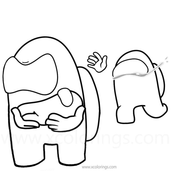 Among Us Coloring Page Halloween Costumes SKins Hats - XColorings.com