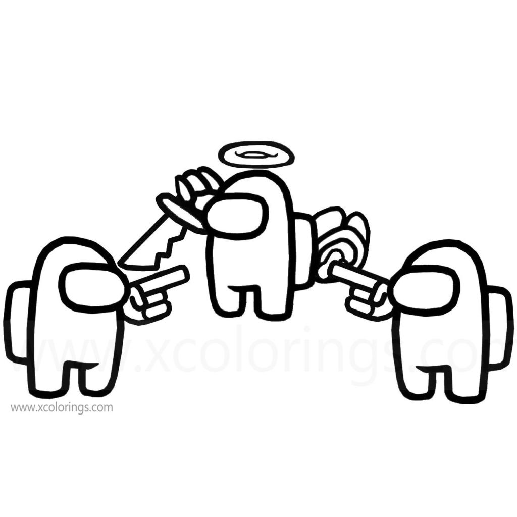 Download Among Us Coloring Pages Flamingo Hat - XColorings.com