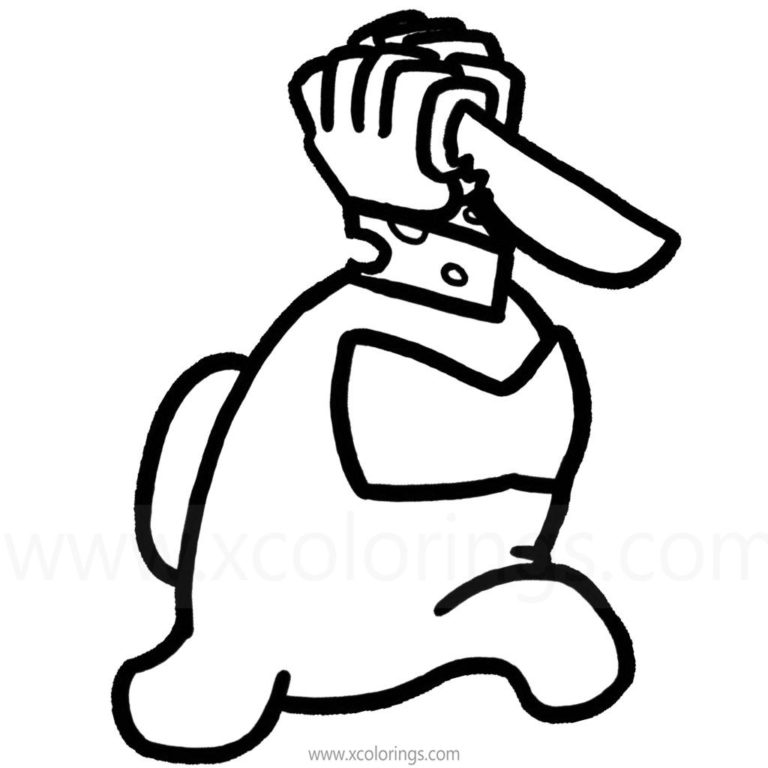 Download Among Us Coloring Pages Flamingo Hat - XColorings.com