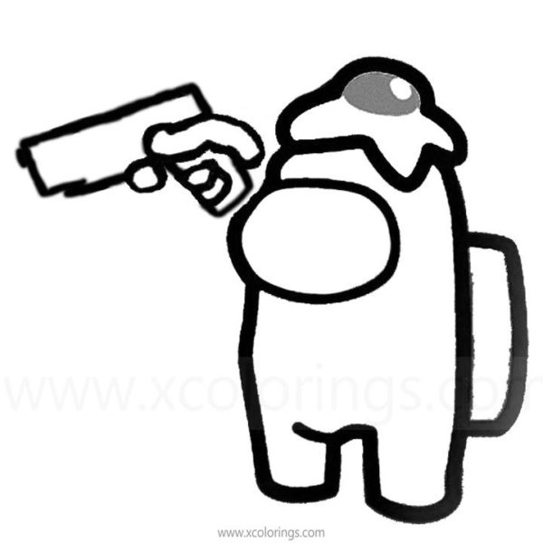 Among Us Coloring Pages One Eye Alien Monster Hat - XColorings.com