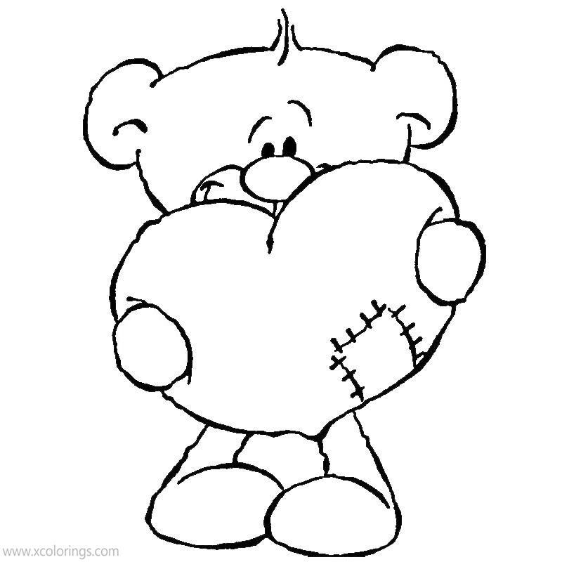 Free Animal Valentines Day Coloring Pages Black and White printable