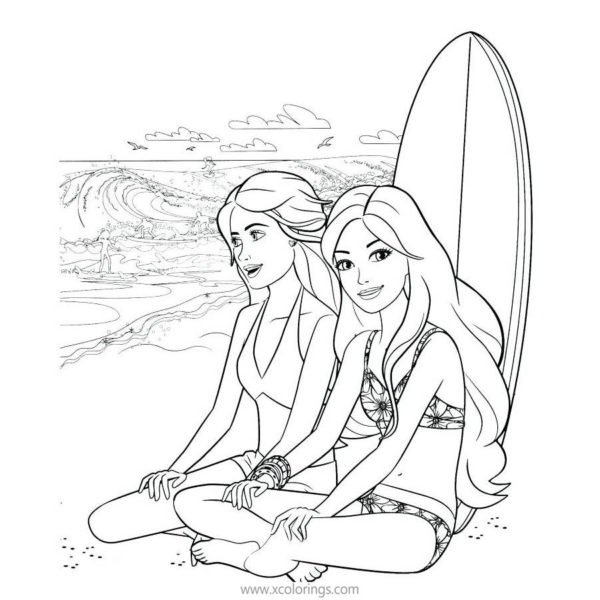 Dolphin Magic Barbie Mermaid Coloring Pages