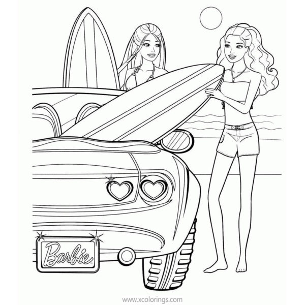 Barbie Swimming Coloring Pages