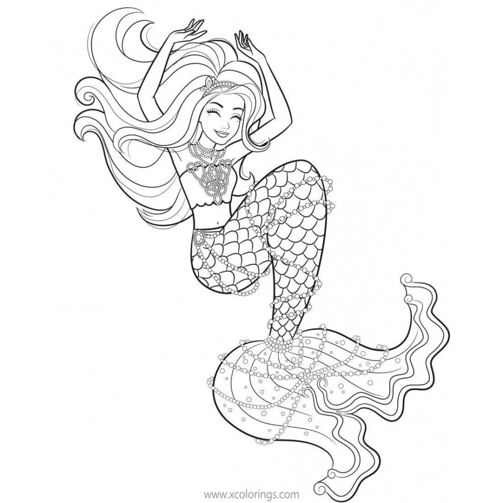 dolphin magic barbie mermaid coloring pages xcoloringscom