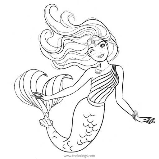 Free Barbie Mermaid Outline Coloring Pages printable