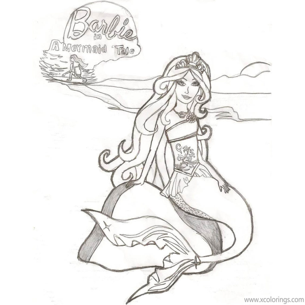 Printable Barbie Mermaid Coloring Pages - XColorings.com