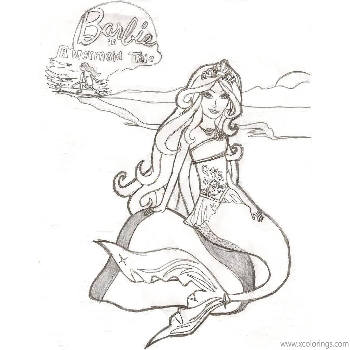 Free Barbie Mermaid Tale Coloring Pages Fanart printable