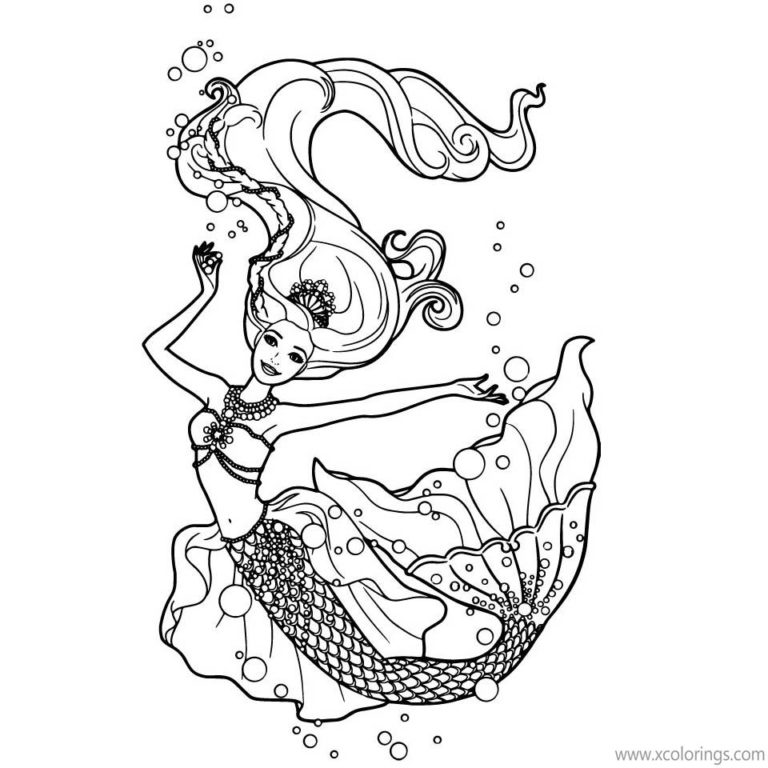 Dolphin Magic Barbie Mermaid Coloring Pages