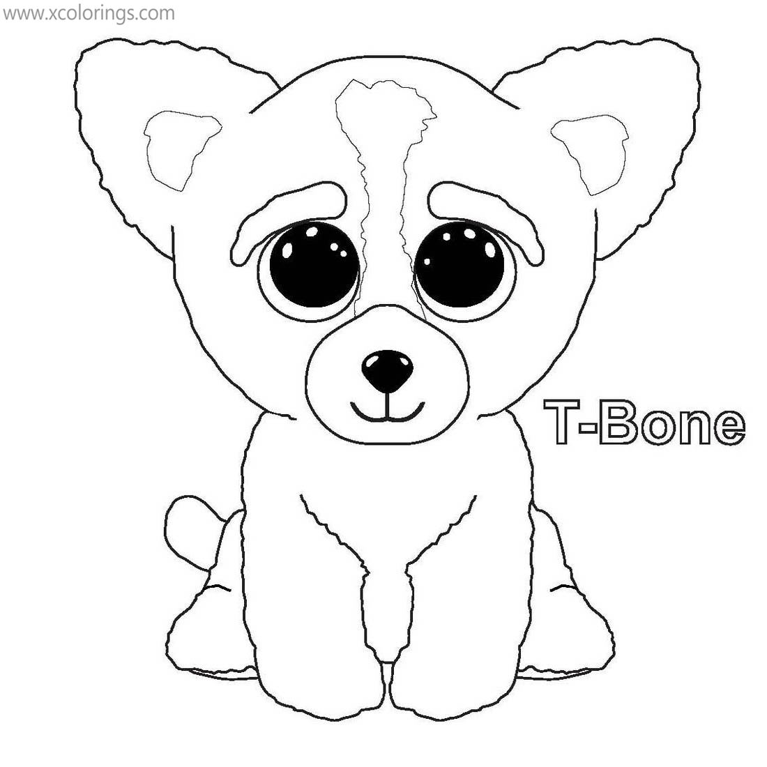 Free Beanie Boos Coloring Pages Dog T-Bone printable