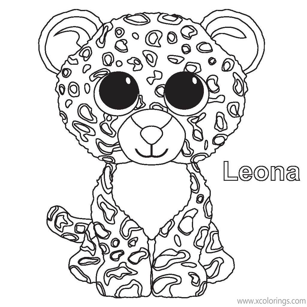 Free Beanie Boos Coloring Pages Leona Leopard printable