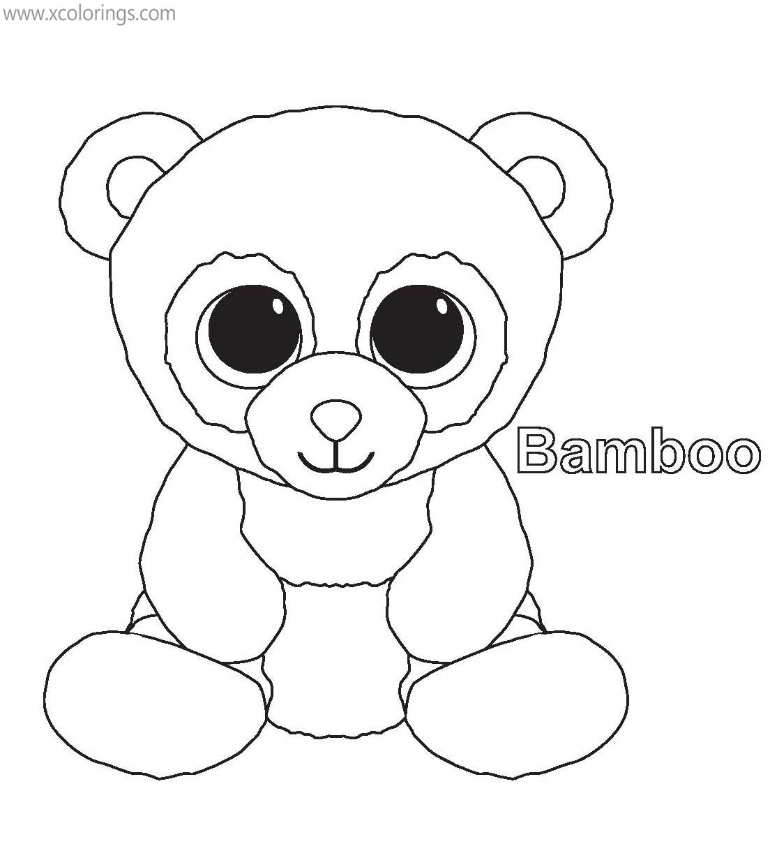 Free Beanie Boos Coloring Pages Panda Bamboo printable