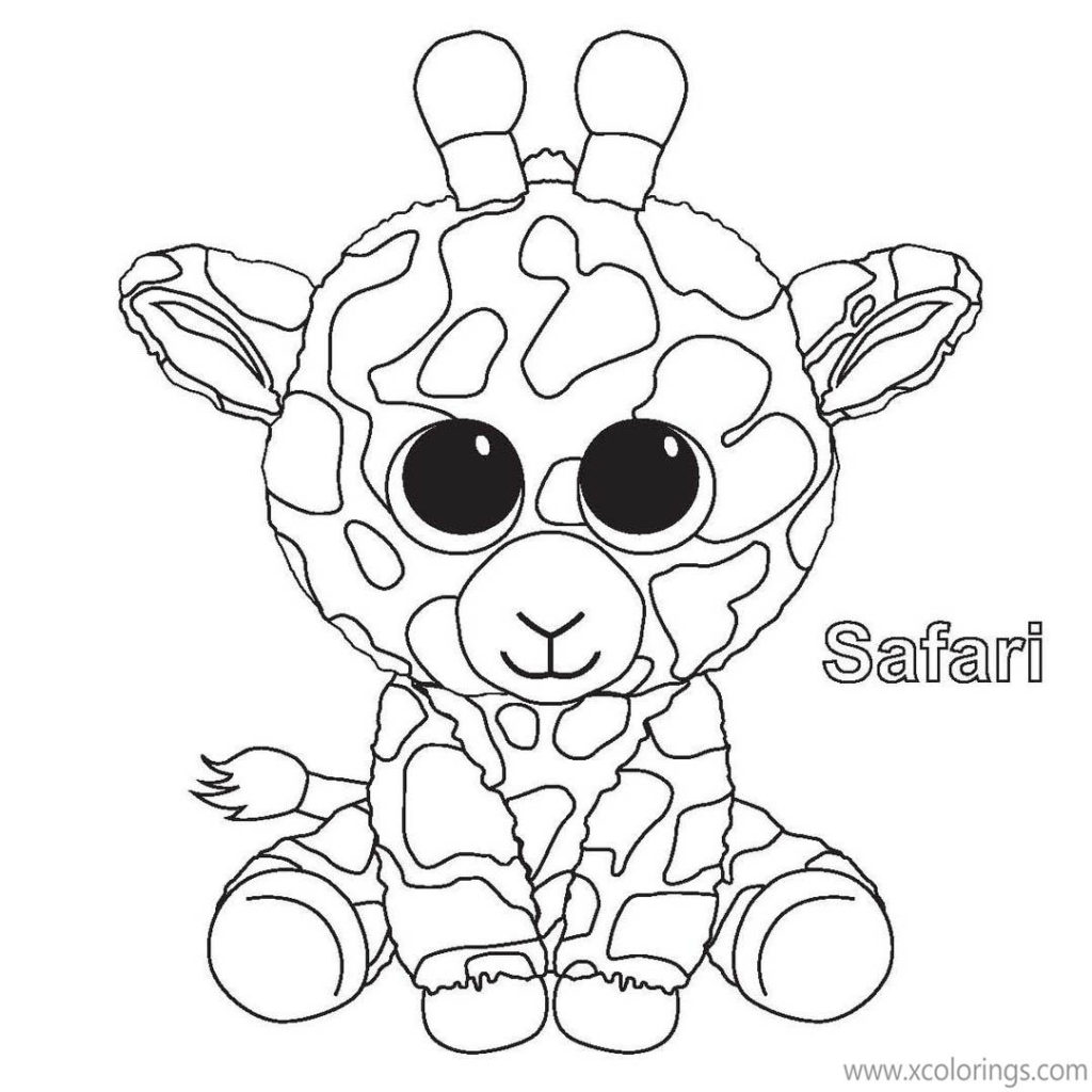 Beanie Boos Coloring Pages Cat - Beanie Boos Coloring Pages Safari The Giraffe 1024x1024 