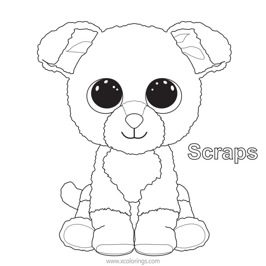 Beanie Boos Coloring Pages Scraps the Dog - XColorings.com