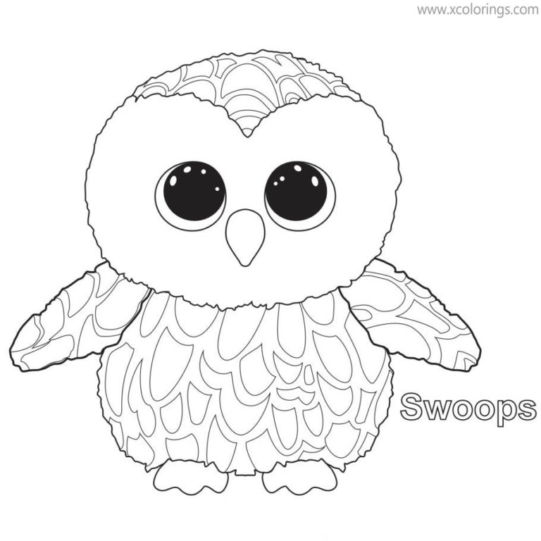Beanie Boos Coloring Pages Leopard Owl and Unicorn - XColorings.com