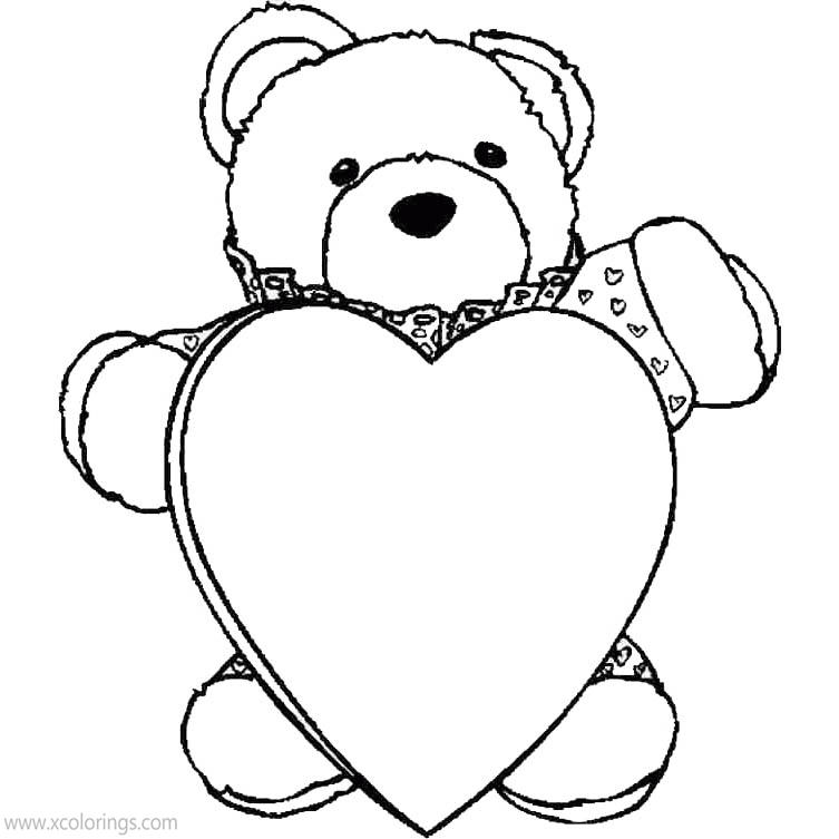 Free Bear for Valentines Day Coloring Pages printable