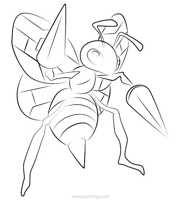 Free Beedrill Pokemon Coloring Pages printable