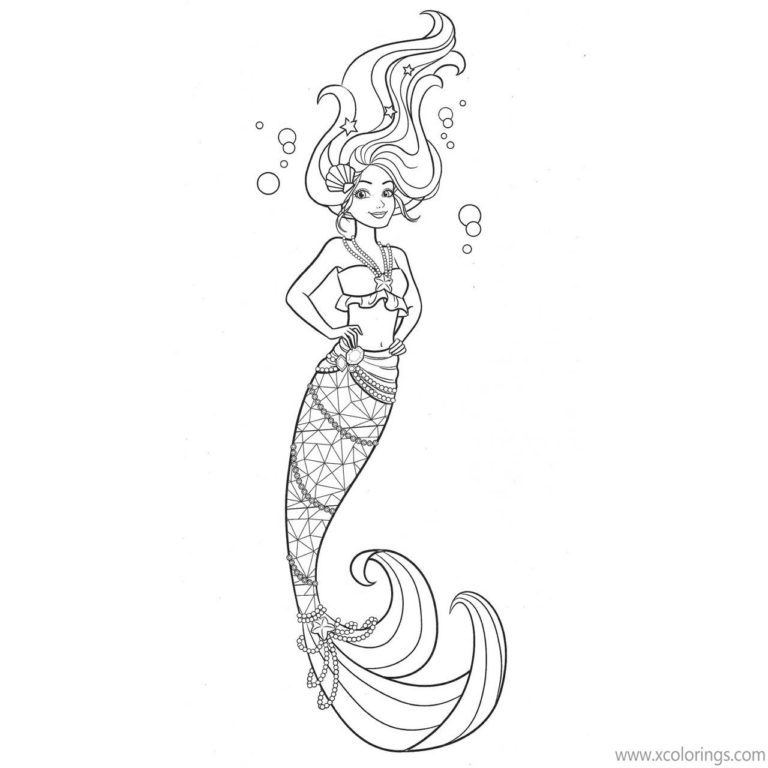 Dolphin Magic Barbie Mermaid Coloring Pages