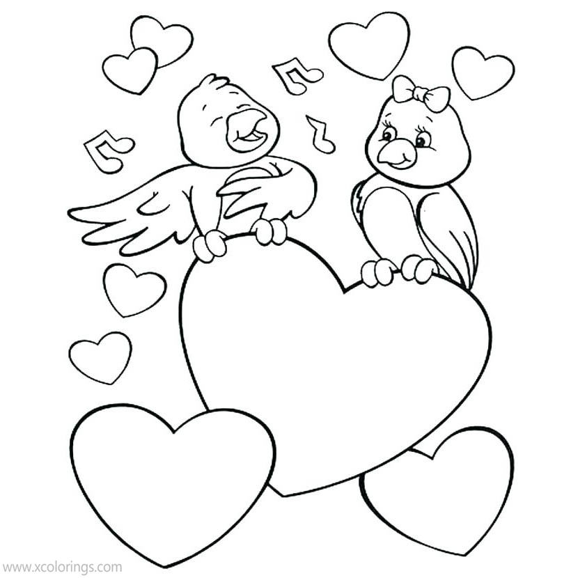 Free Birds Valentines Day Coloring Pages printable