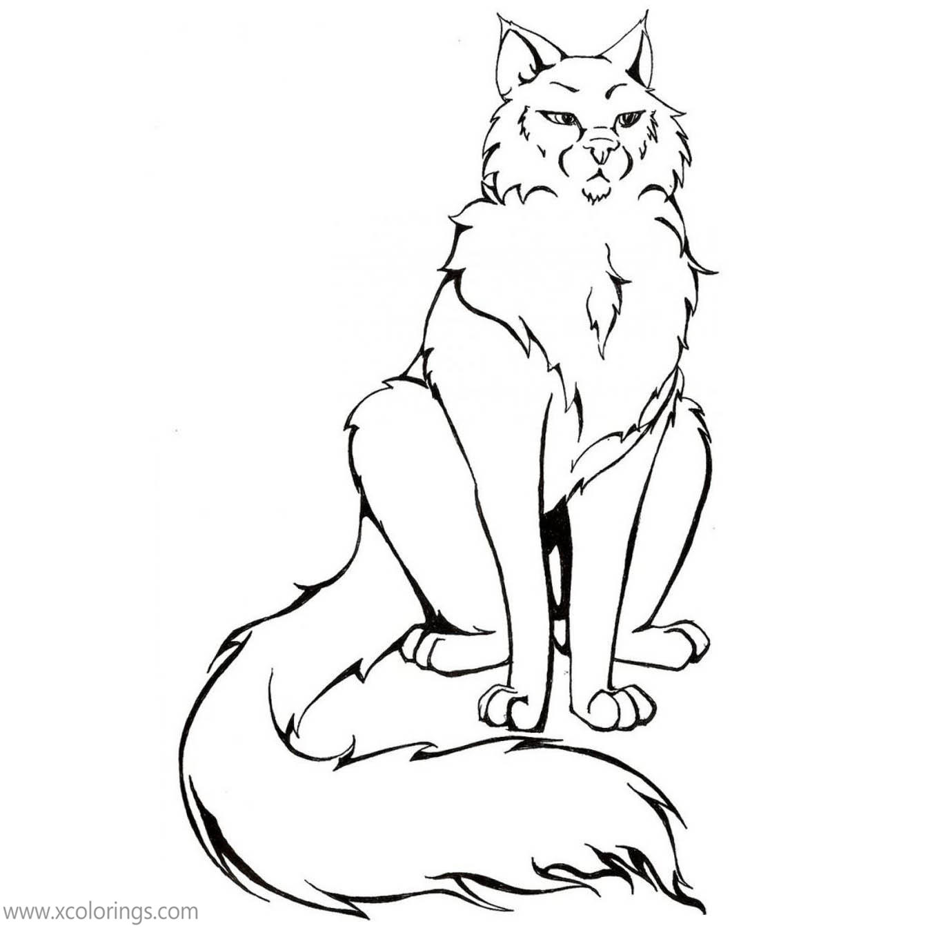 Free Brave Warrior Cat Coloring Pages printable