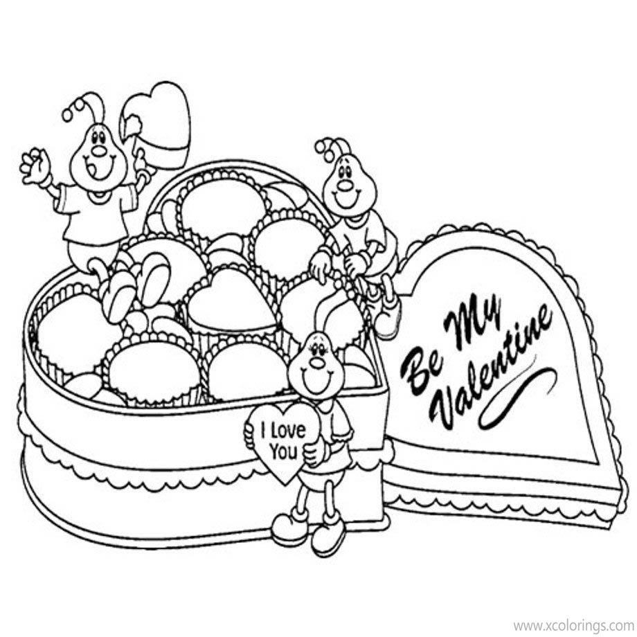 Free Bugs Valentines Day Coloring Pages printable