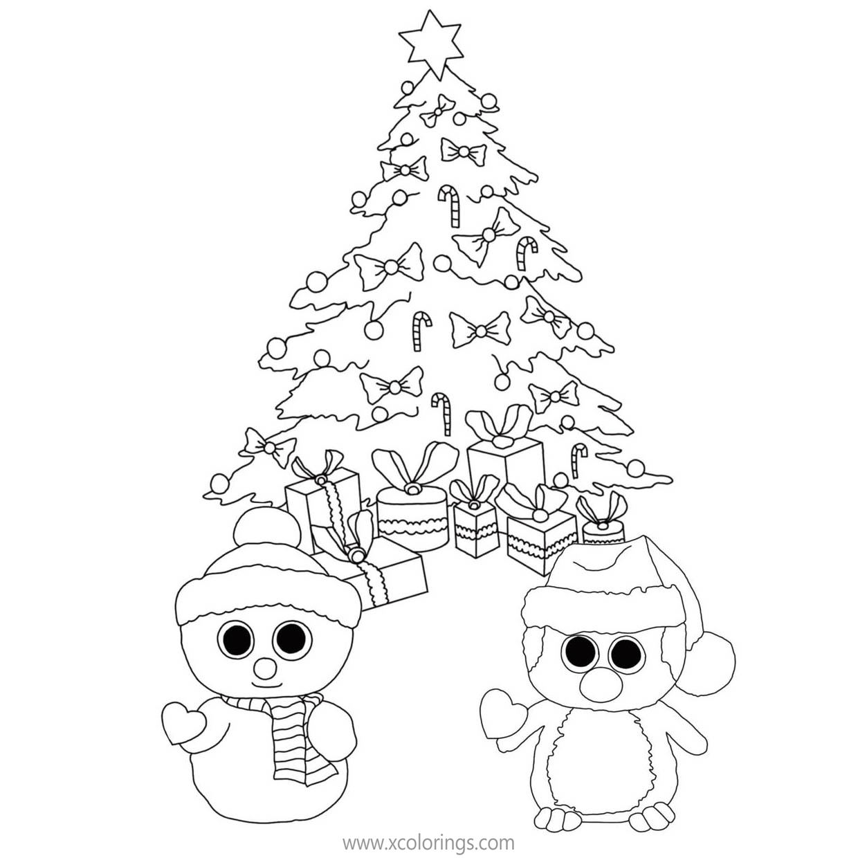 Free Christmas Beanie Boos Coloring Pages  printable