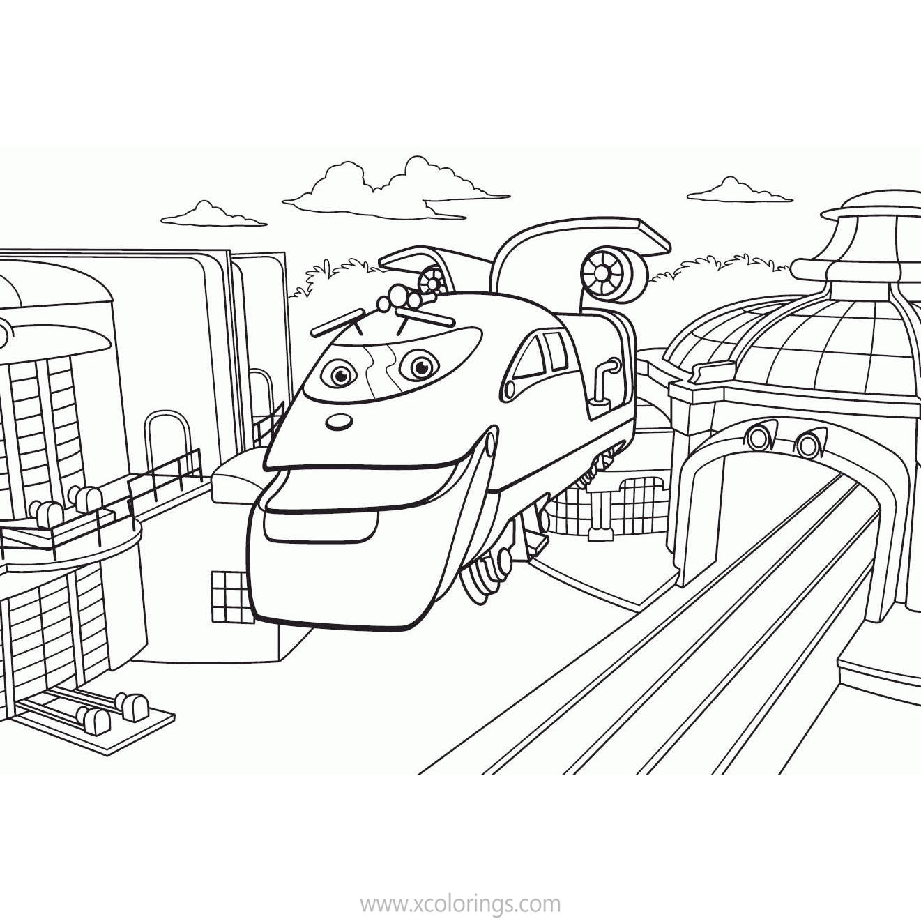 Free Chuggington Coloring Pages Action Chugger is Flying printable