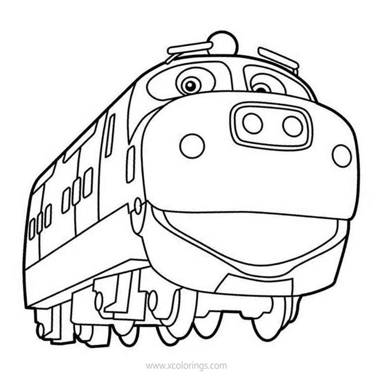 Free Chuggington Coloring Pages Brewster the British Hybrid Diesel printable