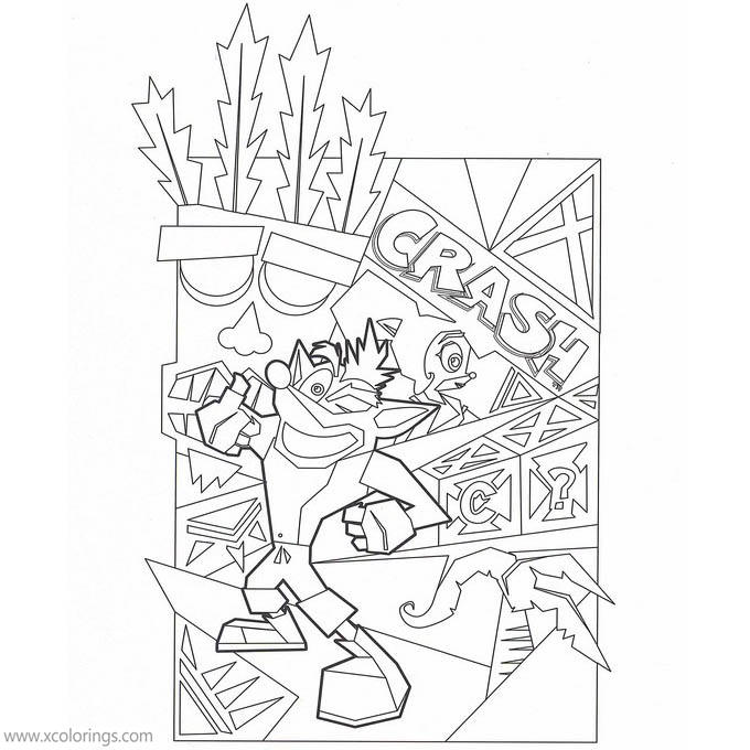 Free Crash Bandicoot Coloring Pages Black and White printable