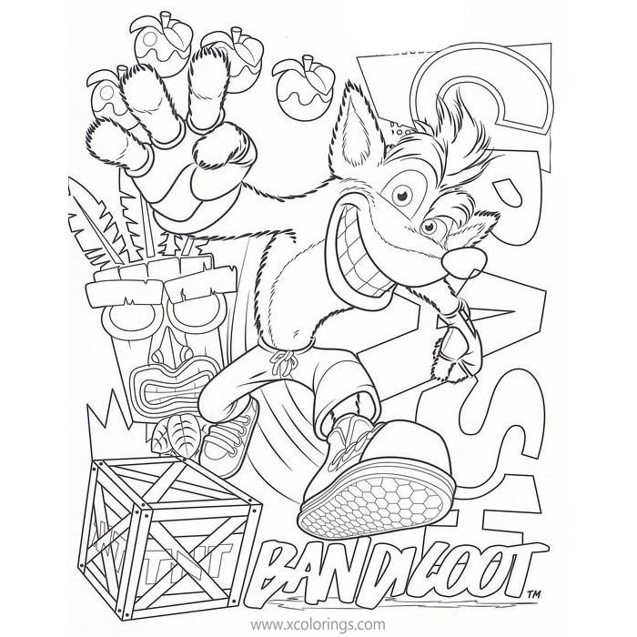 Free Crash Bandicoot Coloring Sheets printable