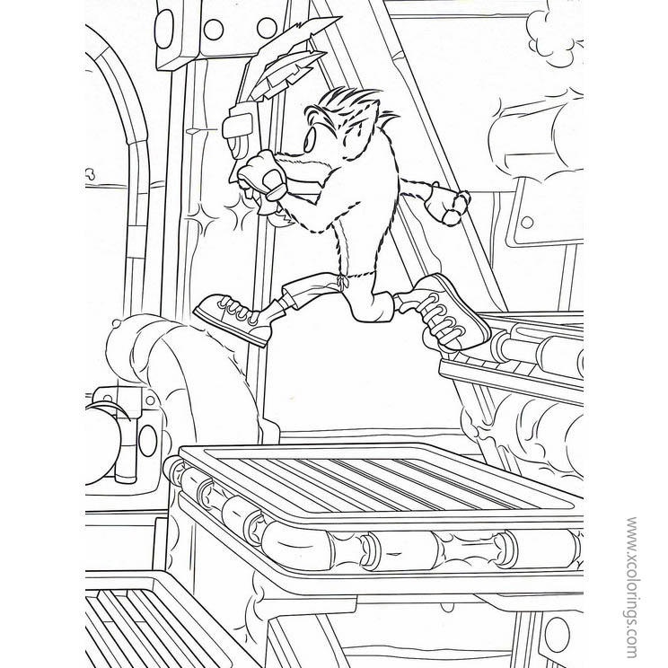 Free Crash Bandicoot Game Coloring Pages printable