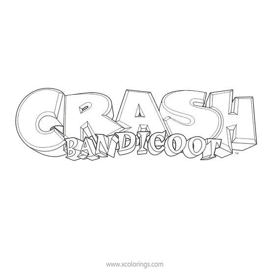 Free Crash Bandicoot Logo Coloring Pages printable