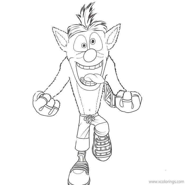 Free Crash Bandicoot Open His Mouth Coloring Pages printable